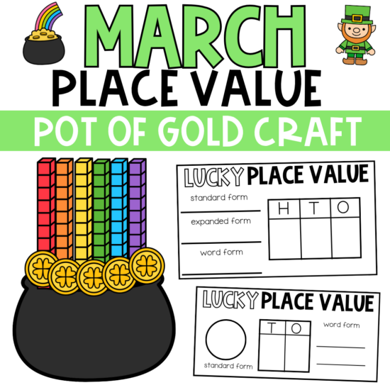 St. Patrick's Day Pot Of Gold Place Value Craft