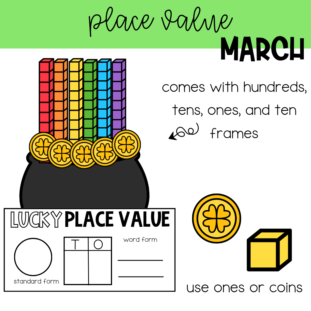 St Patricks Day Pot Of Gold Pkace Value Craft 2 - Cultivating Brilliant Minds St. Patrick's Day Pot Of Gold Place Value Craft