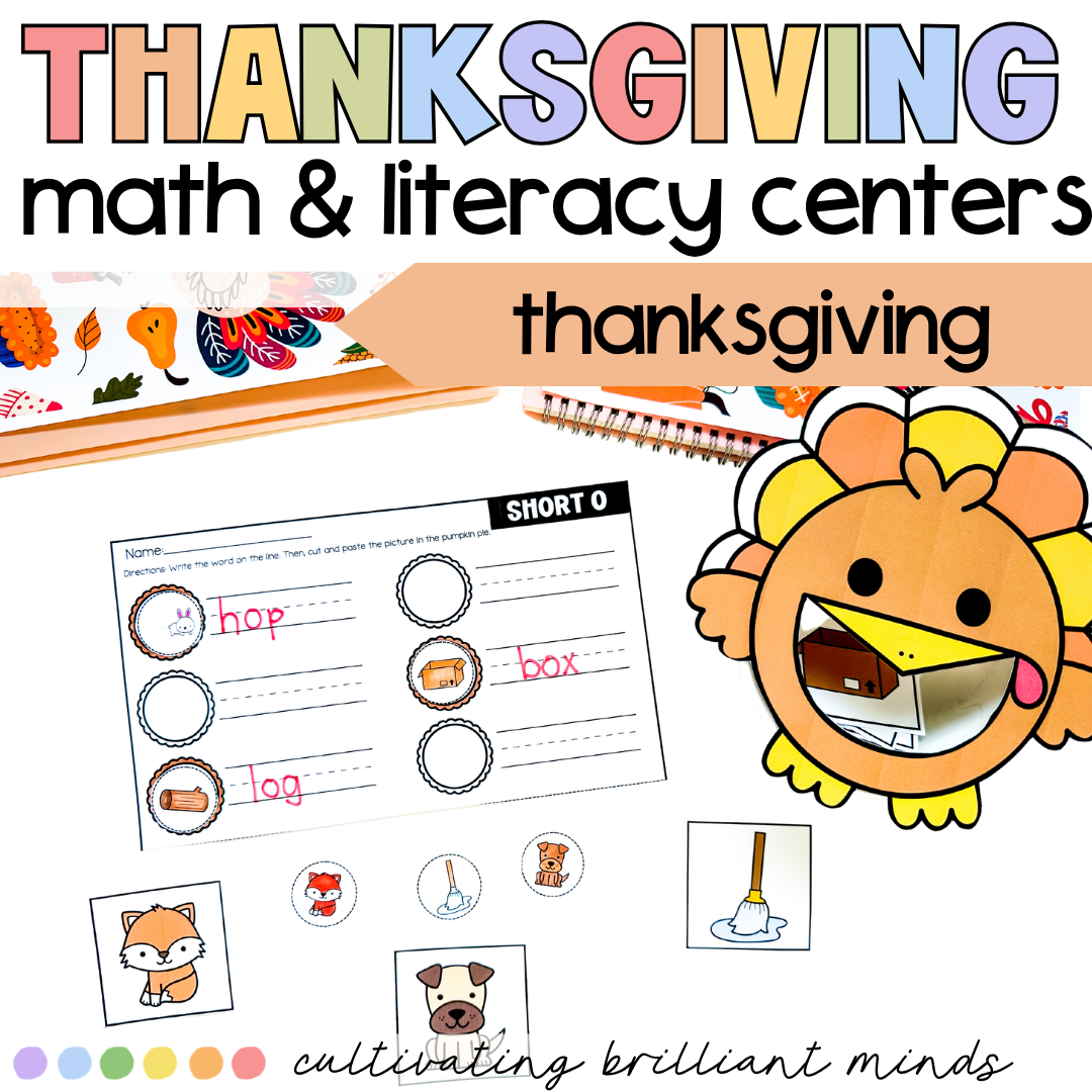 Thanksgiving Math and Literacy Centers 3 - Cultivating Brilliant Minds Thanksgiving Math and Literacy Centers