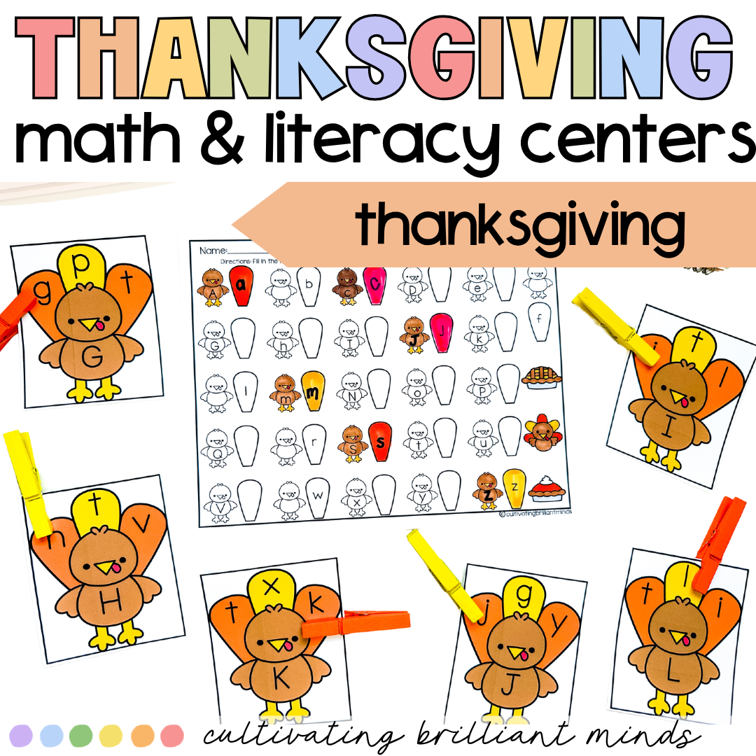 Thanksgiving Math and Literacy Centers 4 - Cultivating Brilliant Minds Thanksgiving Math and Literacy Centers