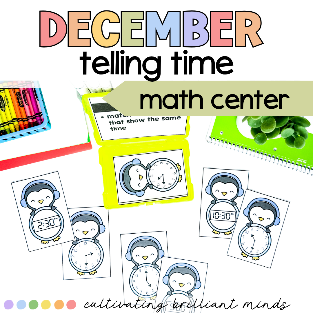 Winter Telling Time Task Cards2 - Cultivating Brilliant Minds Winter Telling Time Task Cards