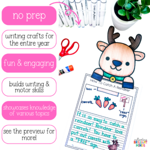 reindeer writing crafts for kids