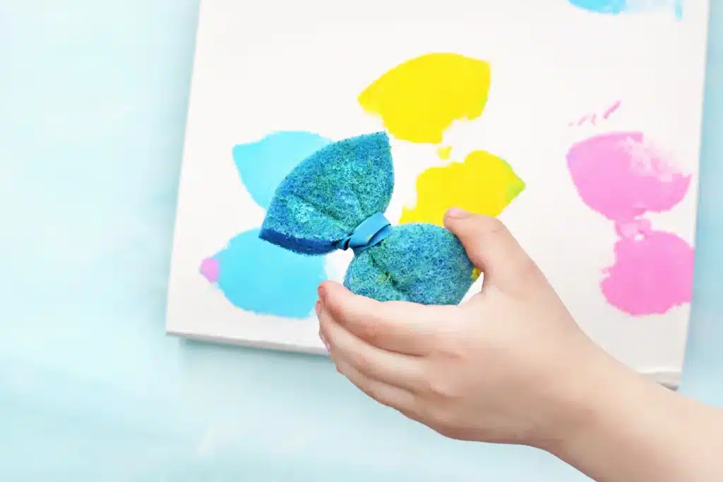 Sponge Painted Butterflies - Cultivating Brilliant Minds a sponge with paint on it