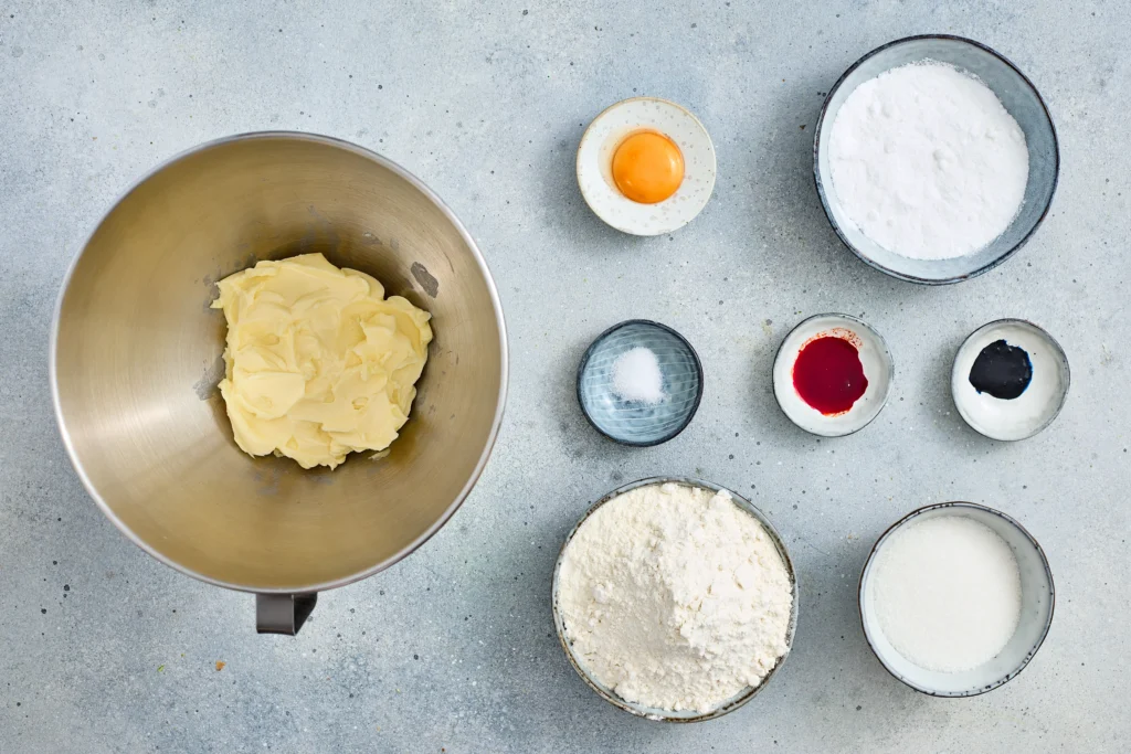 ingredients for the Patriotic Crinkle Cookies