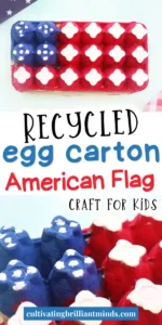 an egg carton american flag craft that is a painted egg carton that looks like the flag