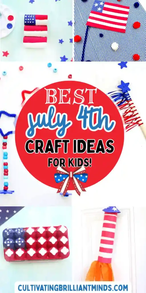 a collage of fourth of july crafts for kids