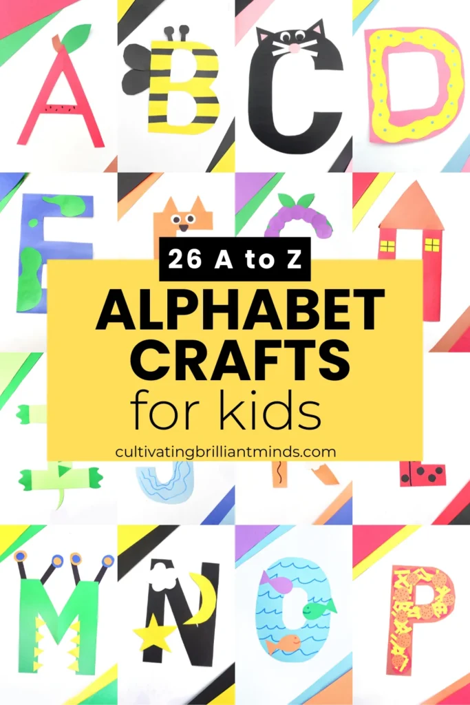 a collage of alphabet crafts for kids