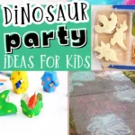 a collage of dinosaur party ideas