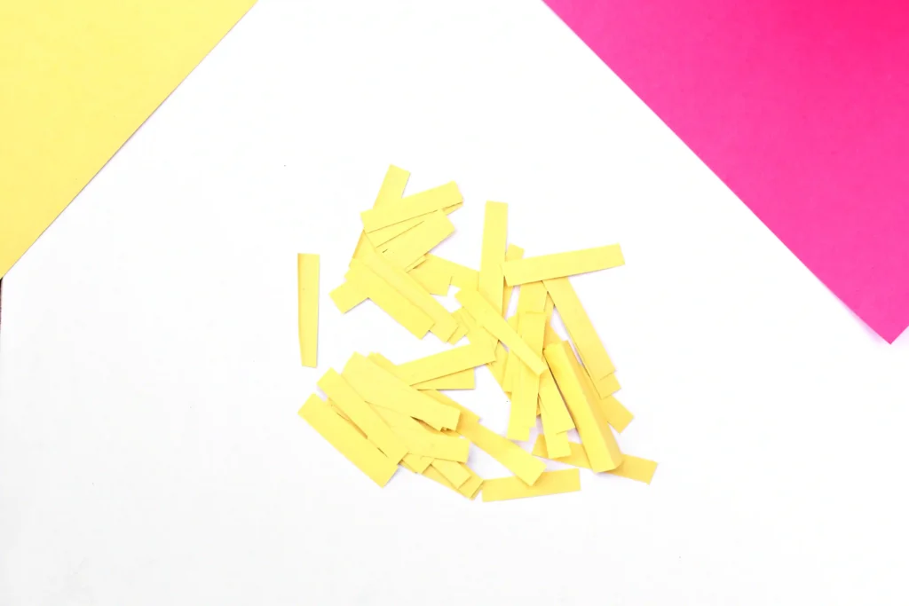 Letter P Pizza Craft - Cultivating Brilliant Minds yellow construction paper cut into strips for this letter activity for kids