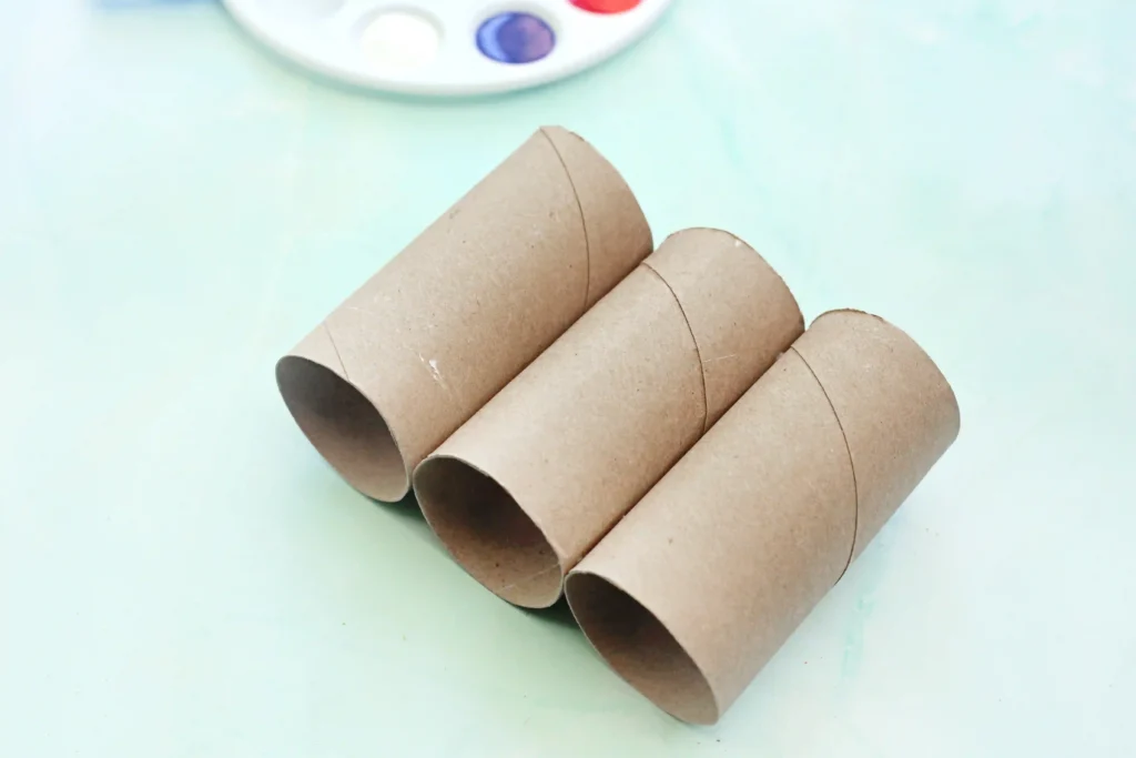 Toilet Paper Roll American Flag - Cultivating Brilliant Minds 3 toilet paper rolls glued together for this fourth of july craft