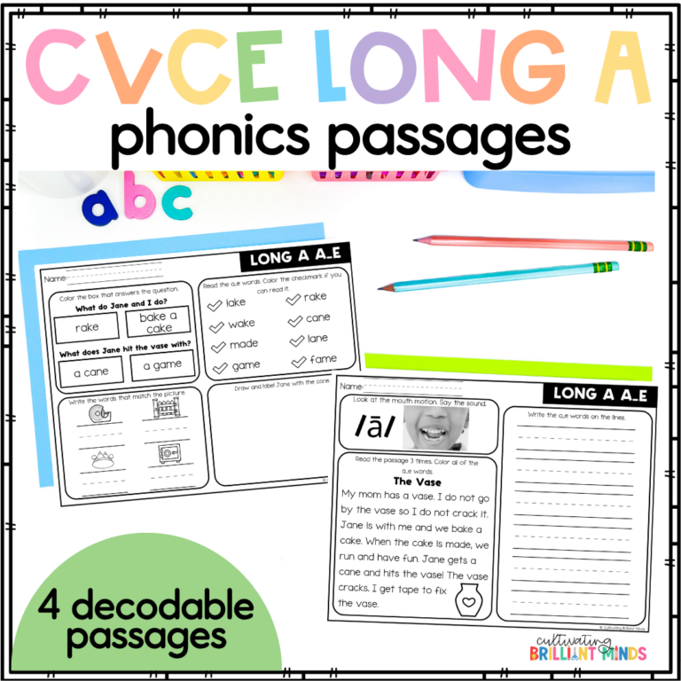decodable long a reading passages with comprehension questions