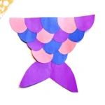 a mermaid tail craft made out of pink, purple, and blue construction paper