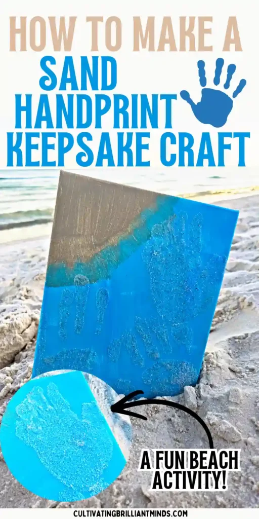Close-up of bright blue glittery sand scattered on a blue surface, with surrounding sandy ground visible.