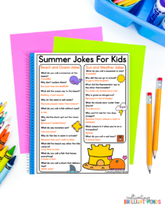 a page of summer jokes for kids