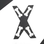 a letter x craft that has a black x with white bones to look like an x-ray