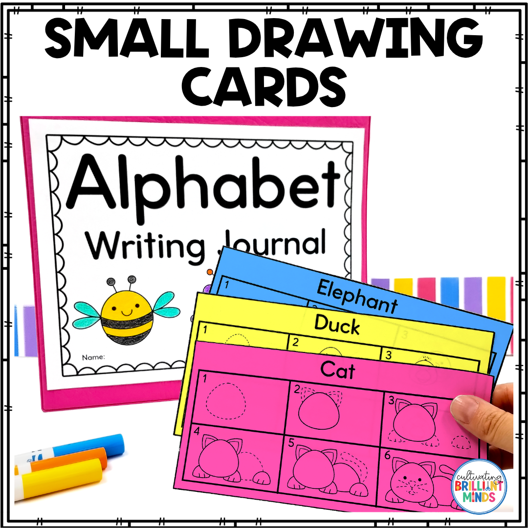 Alphabet Journal - Cultivating Brilliant Minds An alphabet directed drawing journal where kids draw a picture starting with a letter and writing about it