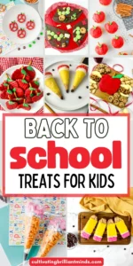 a collage of back to school treats for kids