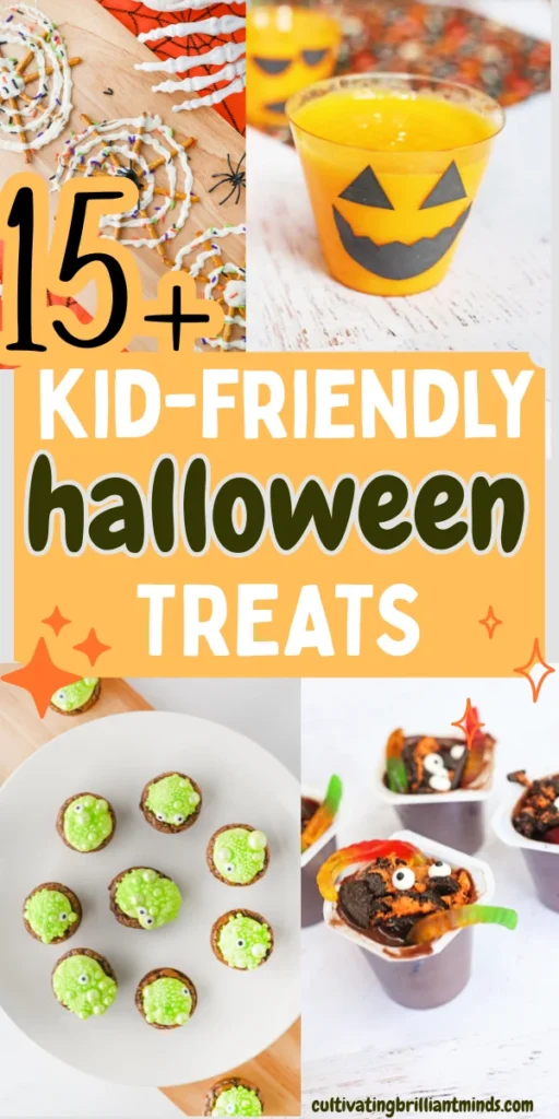 Halloween Treats for Kids - Cultivating Brilliant Minds a collage of Halloween Treats for Kids