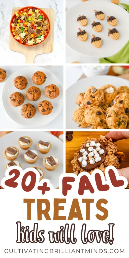 a collage of Fall Treats and Desserts for kids