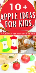 a collage of apple ideas for kids
