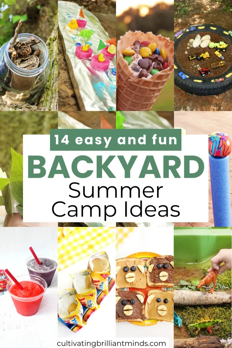 a collage of Backyard Summer Camp Ideas