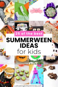 a collage of summerween ideas for kids