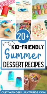 a collage of summer desserts for kids