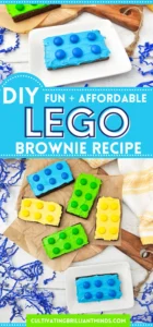 Lego brownies that decorated to look like lego bricks