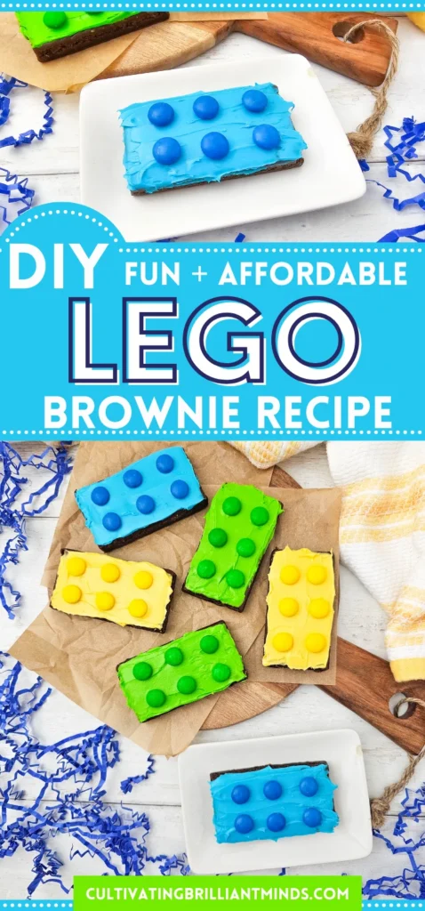 Lego brownies that decorated to look like lego bricks