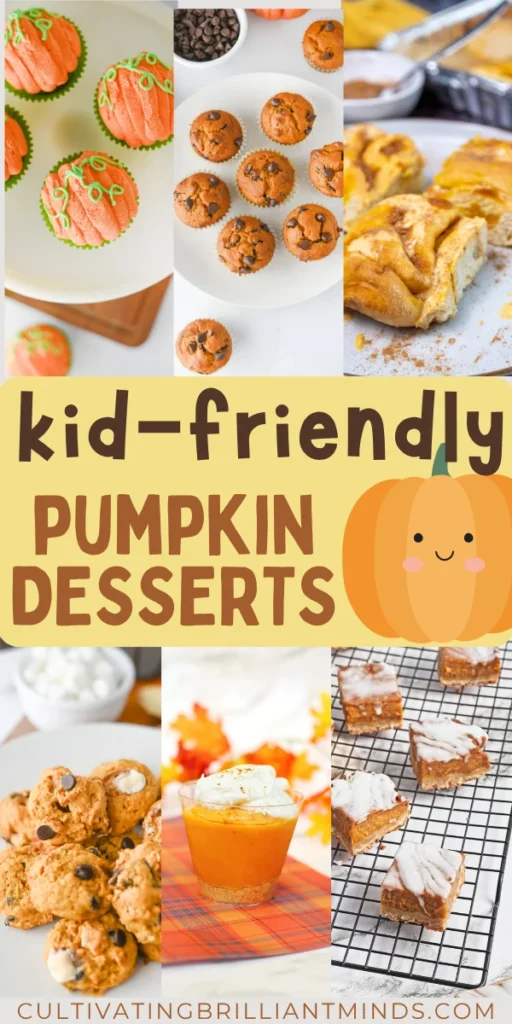 a collage of Kid-Friendly Pumpkin Desserts
