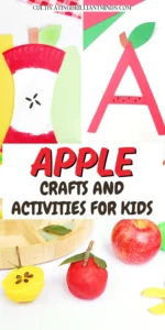 a collage of apple activities for kids