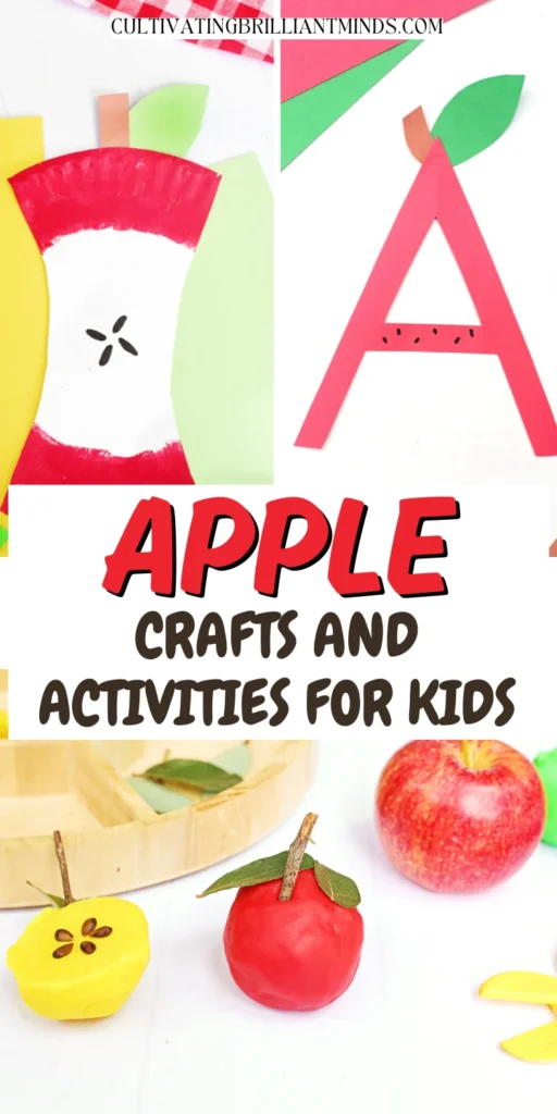 a collage of apple activities for kids