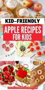 a collage of apple recipes for kids