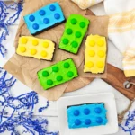 Lego brownies that decorated to look like lego bricks