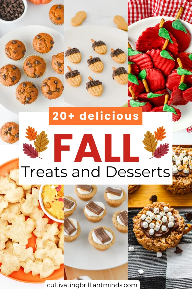 a collage of Fall Treats and Desserts for kids