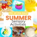 a collage of Summer Sensory Activities for kids