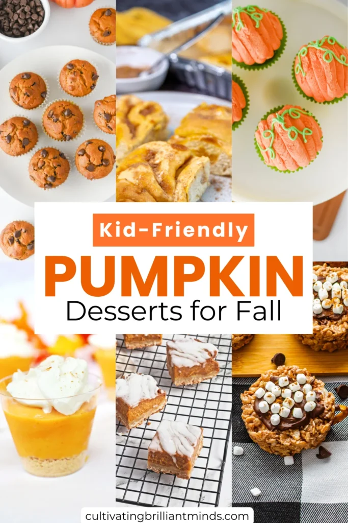 a collage of Kid-Friendly Pumpkin Desserts
