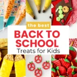 a collage of back to school treats for kids