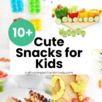 a collage of cute snacks for kids