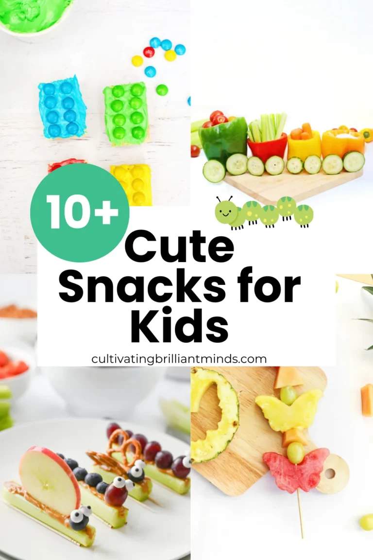 a collage of cute snacks for kids