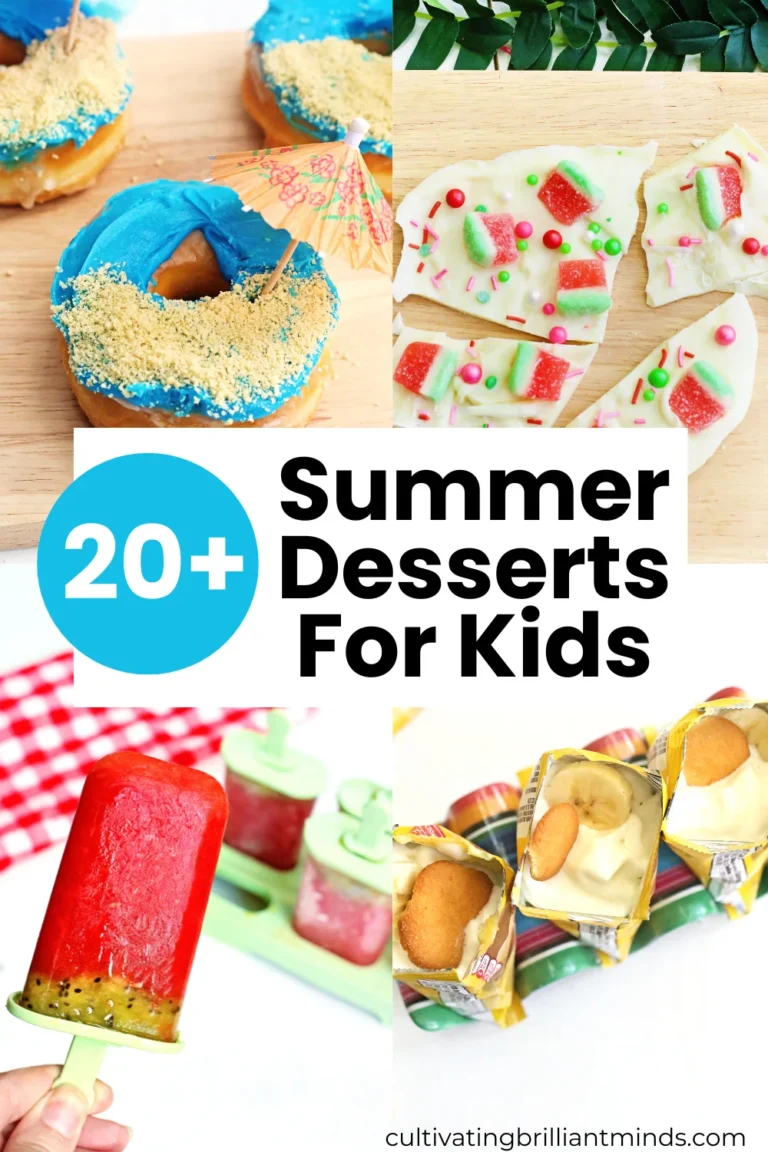 a collage of summer desserts for kids