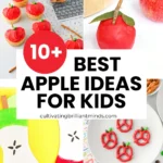 a collage of apple ideas for kids