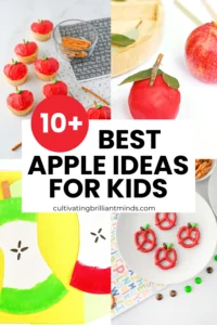 a collage of apple ideas for kids