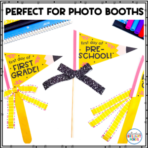 pencil pennants that read "first day of" different grades