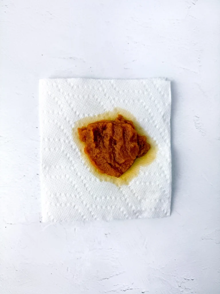pumpkin puree on a paper towel