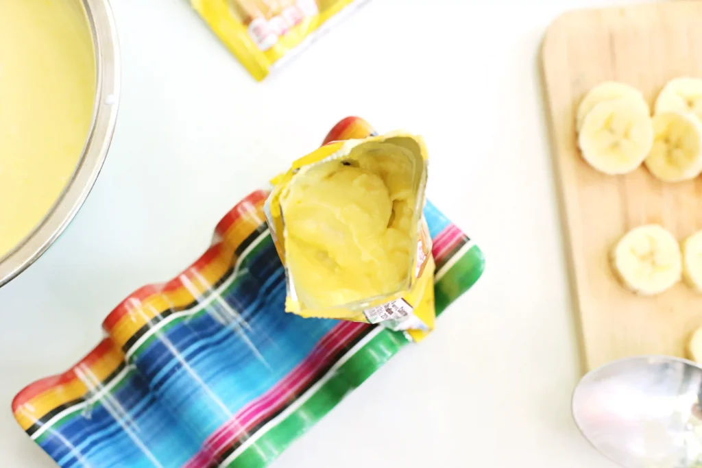 nilla wafer bag with banana pudding inside