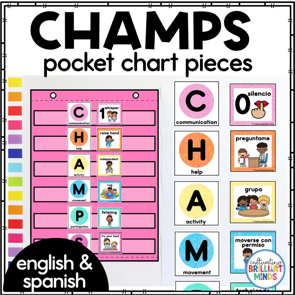 CHAMPS - Cultivating Brilliant Minds champs posters for classroom management