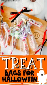Halloween Treat Bags that are clear gloves filled with candy