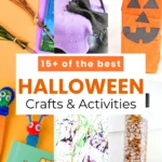 a collage of halloween crafts and activities for kids