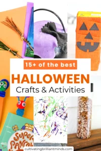 a collage of halloween crafts and activities for kids